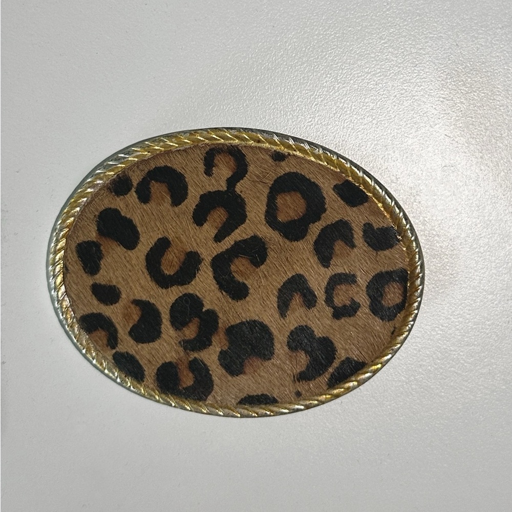 Cheetah print belt buckle